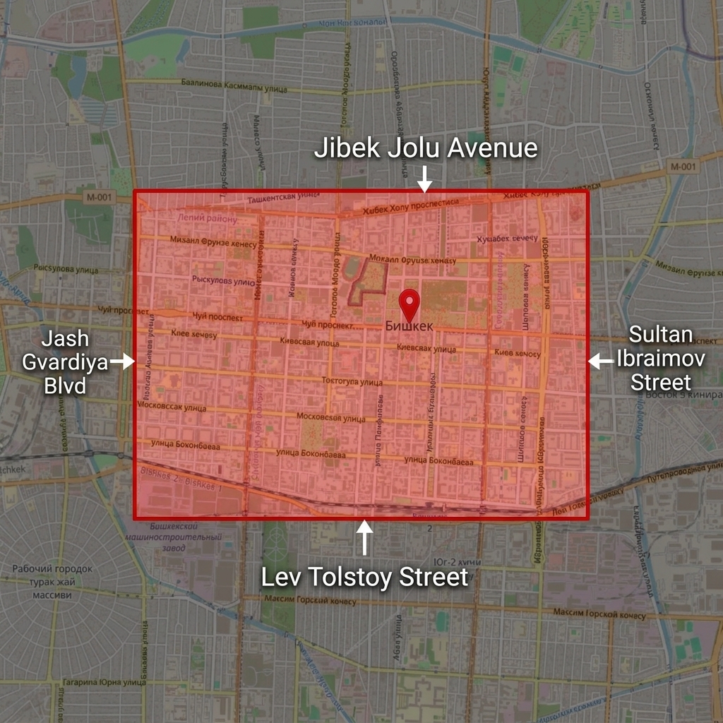 Bishkek Free Pickup Zone Map